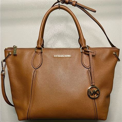 michael kors sierra leather medium satchel|Michael Kors leather satchel large.